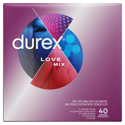 Durex Love Mix 5 Sorten Kondome | Vorteilspack 18 / 40 Stück | Mischpackung