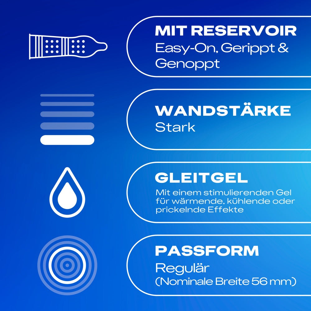 Durex Intense Orgasmic Kondome 10 / 22 Stück | Gerippt Genoppt