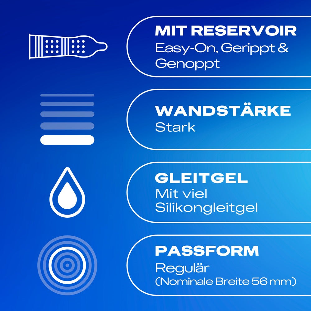 Durex Pleasure Me Kondome 40 Stück, genoppt & gerippt, extra stimulierend