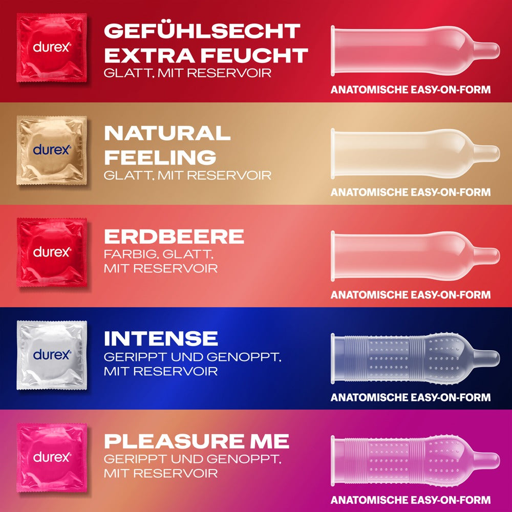 Durex Love Mix 5 Sorten Kondome | Vorteilspack 18 / 40 Stück | Mischpackung
