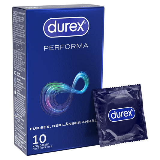 Durex Performa Kondome | Verzögerndes Gel Benzocain | 10 / 40 Stück | Diskret & Sicher