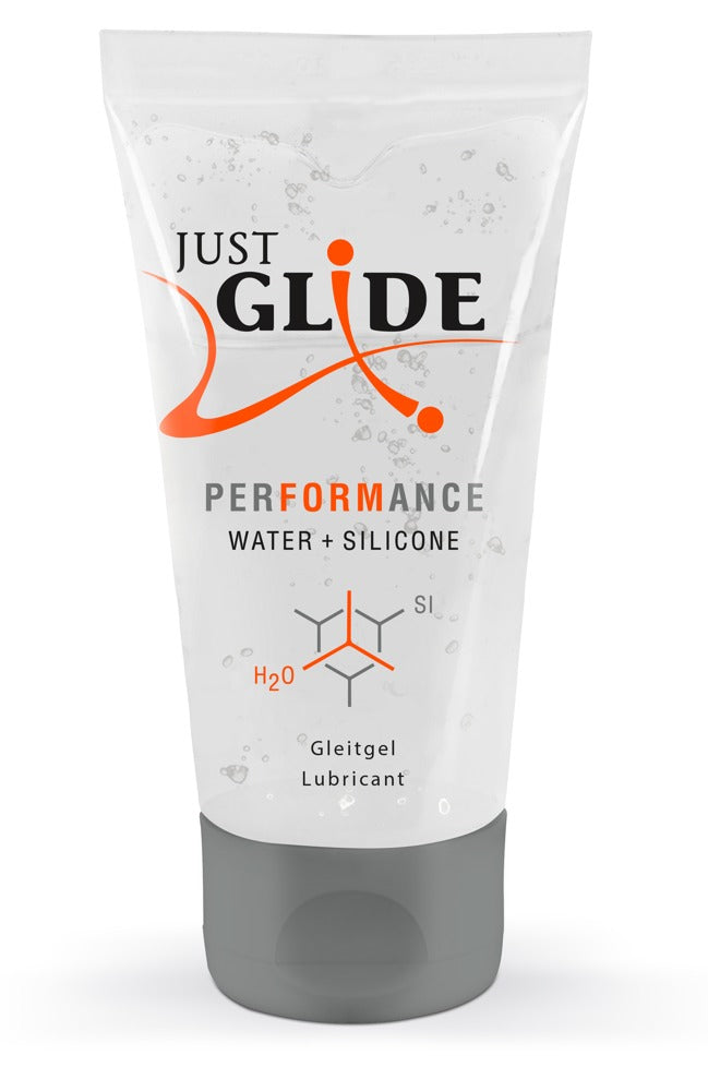 Just Glide Performance Gleitgel Wasserbasis mit Silikon | Vegan | 50–200m