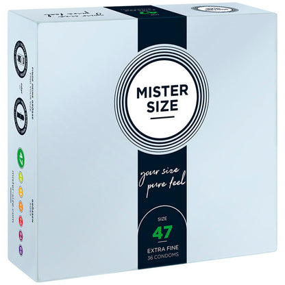 Mister Size Kondome 36Stk Größen 47 49 53 57 60 64 69 mm perfekter Sitz diskret