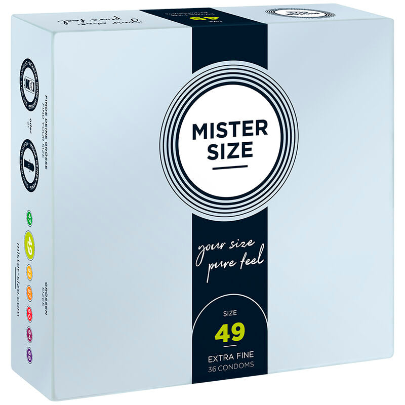 Mister Size Kondome 36Stk Größen 47 49 53 57 60 64 69 mm perfekter Sitz diskret