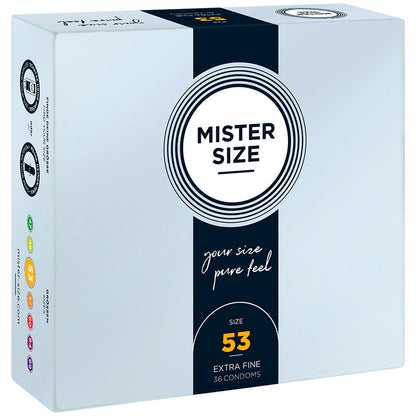 Mister Size Kondome 36Stk Größen 47 49 53 57 60 64 69 mm perfekter Sitz diskret