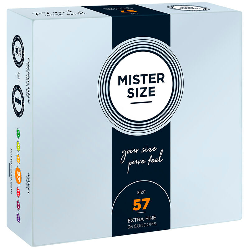 Mister Size Kondome 36Stk Größen 47 49 53 57 60 64 69 mm perfekter Sitz diskret