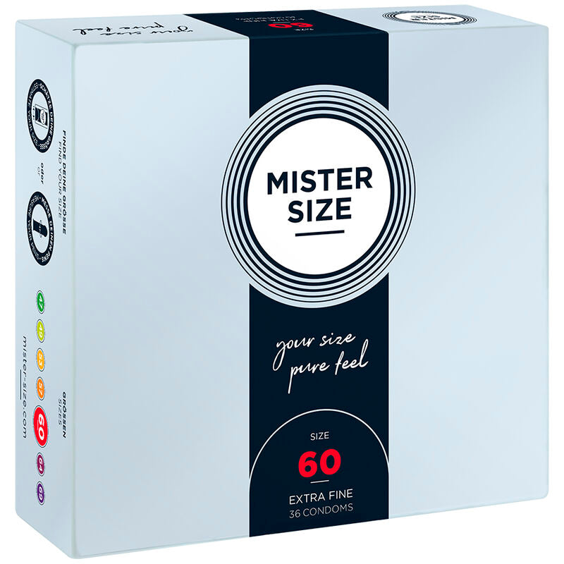 Mister Size Kondome 36Stk Größen 47 49 53 57 60 64 69 mm perfekter Sitz diskret