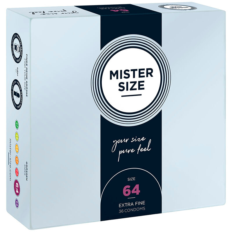 Mister Size Kondome 36Stk Größen 47 49 53 57 60 64 69 mm perfekter Sitz diskret