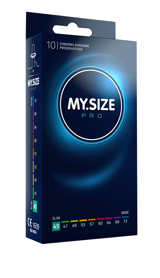 MY.SIZE PRO Kondome 10 Stück Größen 45 47 49 53 57 60 64 69 72 mm diskret