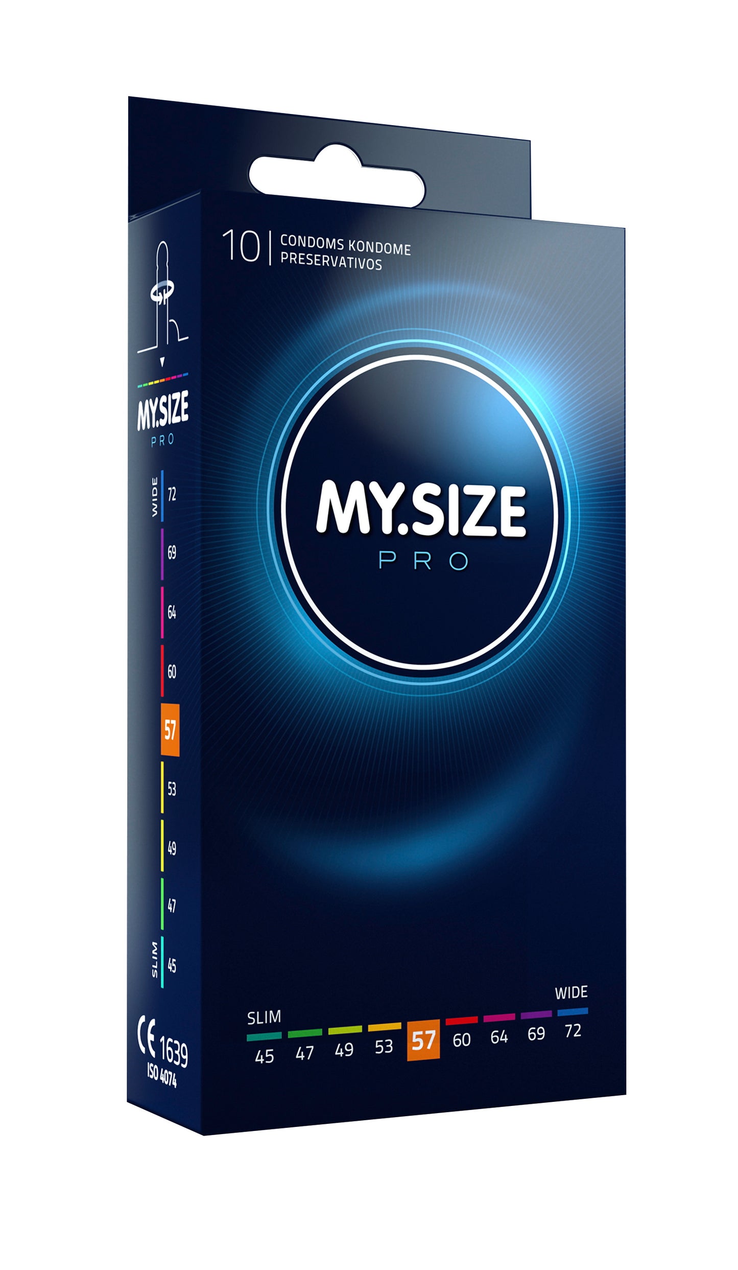 MY.SIZE PRO Kondome 10 Stück Größen 45 47 49 53 57 60 64 69 72 mm diskret