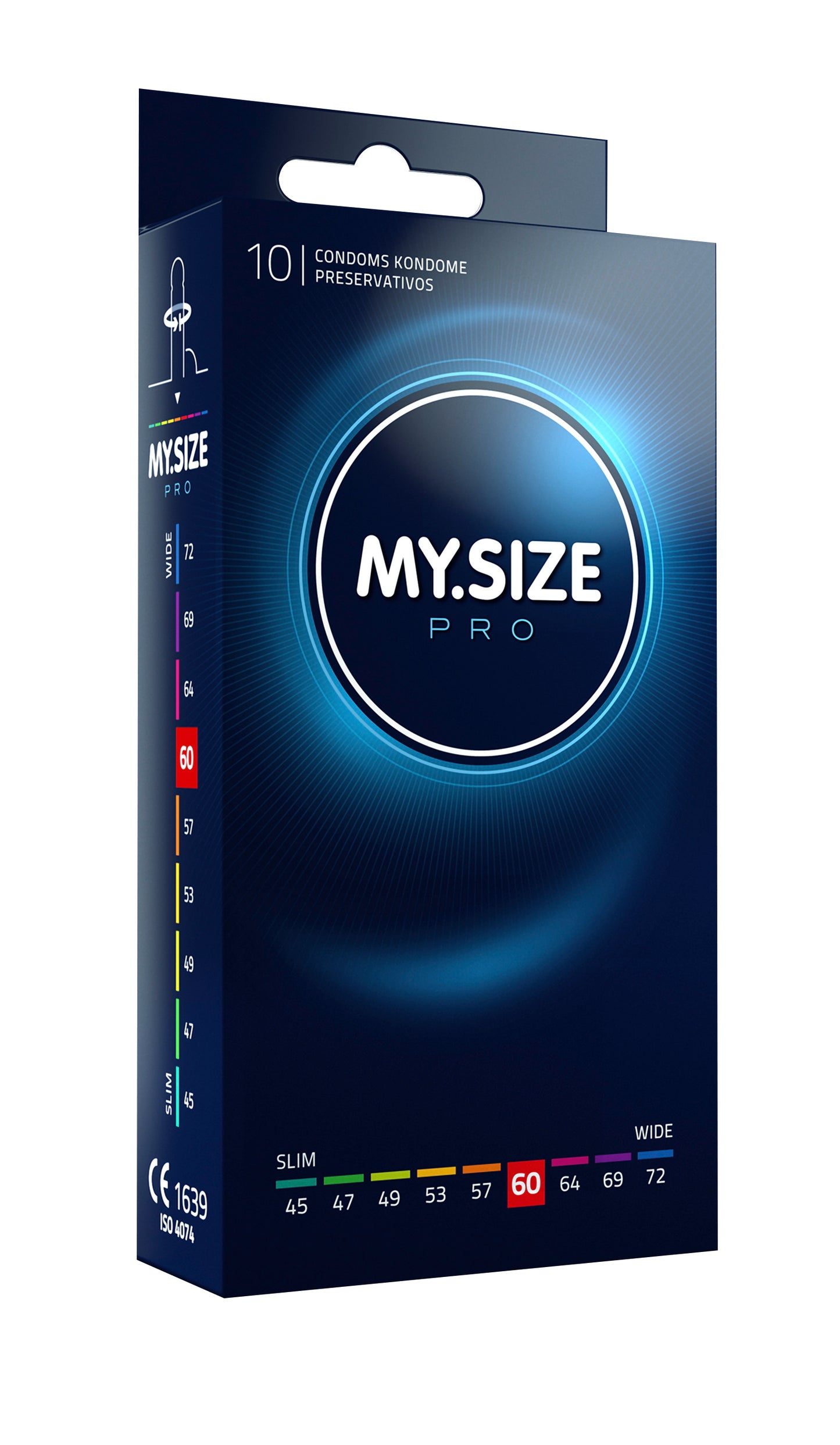 MY.SIZE PRO Kondome 10 Stück Größen 45 47 49 53 57 60 64 69 72 mm diskret